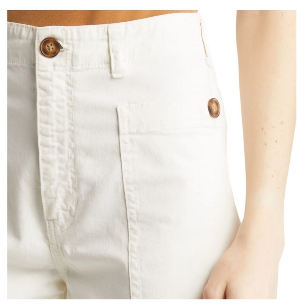 Frame Pants Womens 28 Oversized Pocket Utility In Blanc Cream Baggy Cropped - Picture 4 of 8